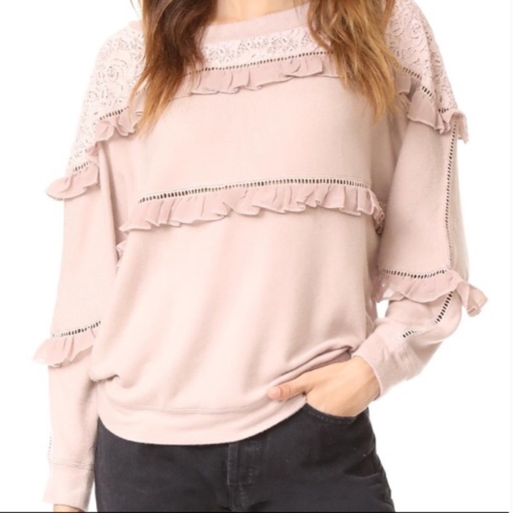 🌪 LOVE SAM GRAY Ruffled Off Shoulder Pullover 🌪